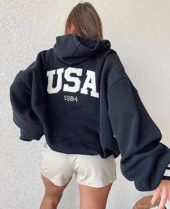 Women Casual Fashion Letter Printed Thickened Long Sleeve Hoodie Hoodie with Hem Raw Edge Edgy Unfinished Women Casual Fashion Letter Printed Thickened Long Sleeve Hoodie Hoodie with Hem Raw Edge Edgy Unfinished