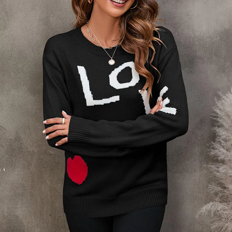 Women Casual Long Sleeve Round Neck Basic Valentine'S Day Heart Print Sweatshirt Hoodie with Stripes Bold Sporty Women Casual Long Sleeve Round Neck Basic Valentine'S Day Heart Print Sweatshirt Hoodie with Stripes Bold Sporty
