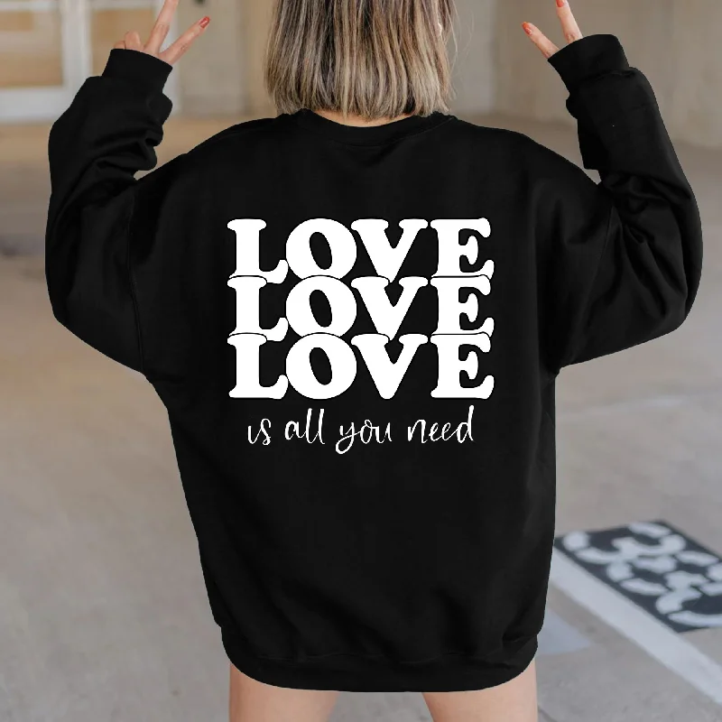 Women Casual LOVE Letter Print Round Neck Long Sleeve Basic Sweatshirt Hoodie with Monochrome Minimalist Simple Women Casual LOVE Letter Print Round Neck Long Sleeve Basic Sweatshirt Hoodie with Monochrome Minimalist Simple