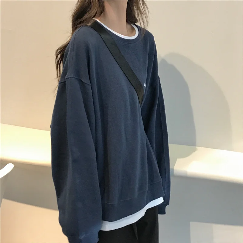 Women Letter Print Loose Basic Long-Sleeved Sweatshirt Hoodie with Relaxed Fit Easy Casual Women Letter Print Loose Basic Long-Sleeved Sweatshirt Hoodie with Relaxed Fit Easy Casual