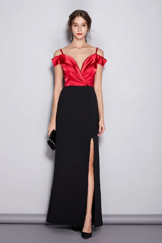 FashionSierra - Sexy Spaghetti Stripes Low V Neck Split Elegant Long Prom Maxi Dresses Comfortable Maxi Dress with Slits FashionSierra - Sexy Spaghetti Stripes Low V Neck Split Elegant Long Prom Maxi Dresses Comfortable Maxi Dress with Slits