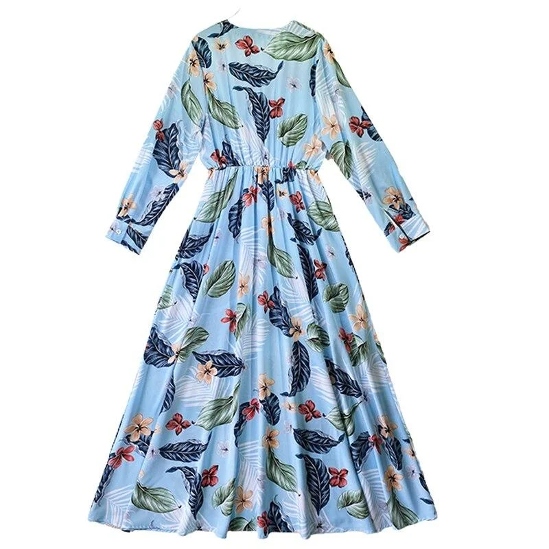 FashionSierra - Printed Sash Belt Ruched Fashion Maxi Dresses Elegant Maxi Dress with Slit FashionSierra - Printed Sash Belt Ruched Fashion Maxi Dresses Elegant Maxi Dress with Slit