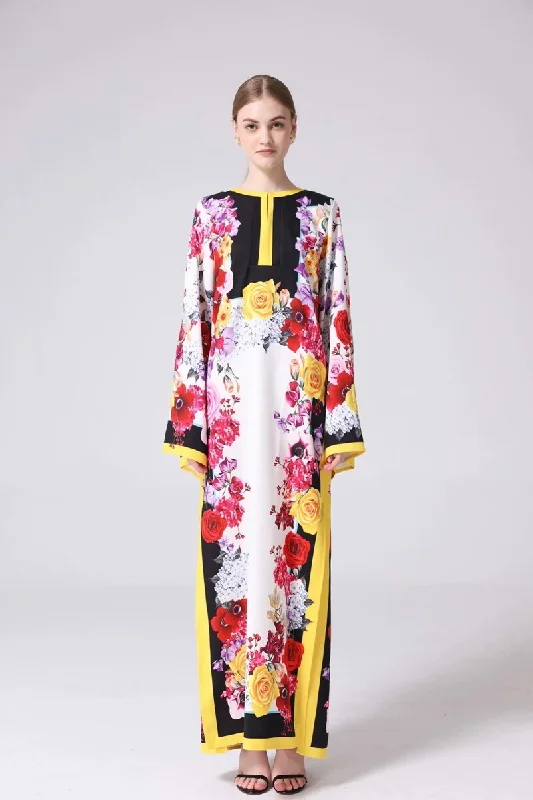 FashionSierra - Long Sleeves Loose Design Side Split Fashion Casual Maxi Dresses Comfortable Maxi Dress with Sleeves FashionSierra - Long Sleeves Loose Design Side Split Fashion Casual Maxi Dresses Comfortable Maxi Dress with Sleeves