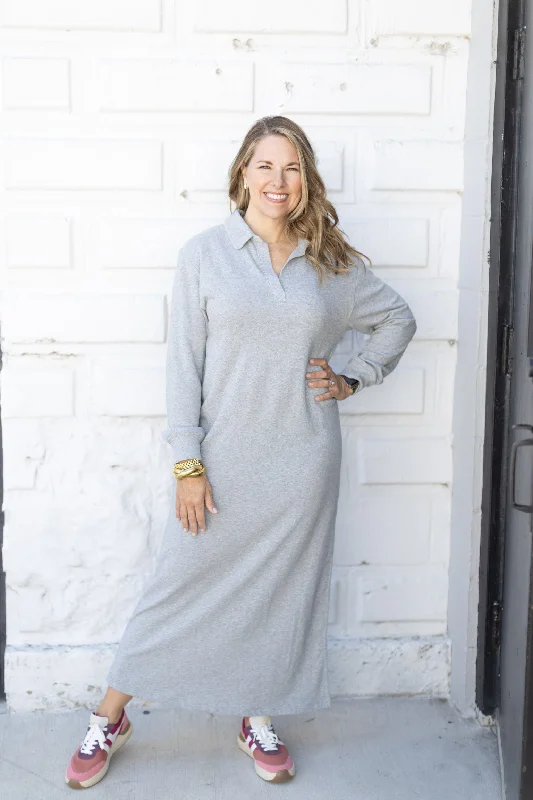 Aspen Maxi Sweatshirt Dress Hoodie Jacket Zipper Layering