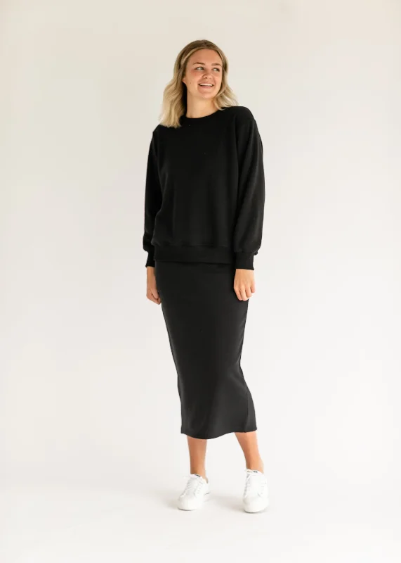 Essential Sweatshirt Skirt Set Hoodie with Reflective Safety Nightwear