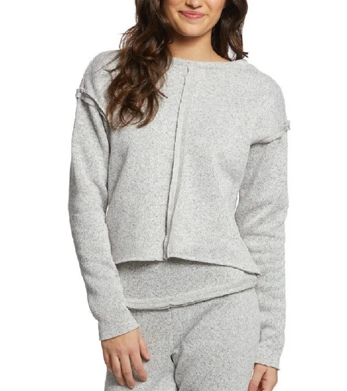 Onzie Hot Yoga Raw Seam Crew Neck Sweatshirt 3127 Heather Hoodie with Back Slit Movement Comfort Onzie Hot Yoga Raw Seam Crew Neck Sweatshirt 3127 Heather Hoodie with Back Slit Movement Comfort
