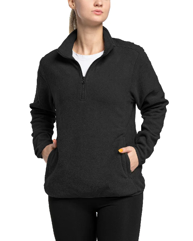 Women's Lightweight Long Sleeve Fleece Pullover Jacket, Quarter Zip Top Warm Polar Sweatshirt with Zipper Pockets Hoodie with Exposed Zipper Edgy Industrial Women's Lightweight Long Sleeve Fleece Pullover Jacket, Quarter Zip Top Warm Polar Sweatshirt with Zipper Pockets Hoodie with Exposed Zipper Edgy Industrial
