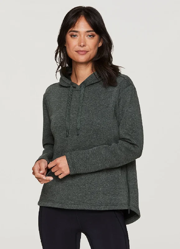 Ashland Fleece Zip Sweatshirt Hoodie with Tied Waist Feminine Flattering
