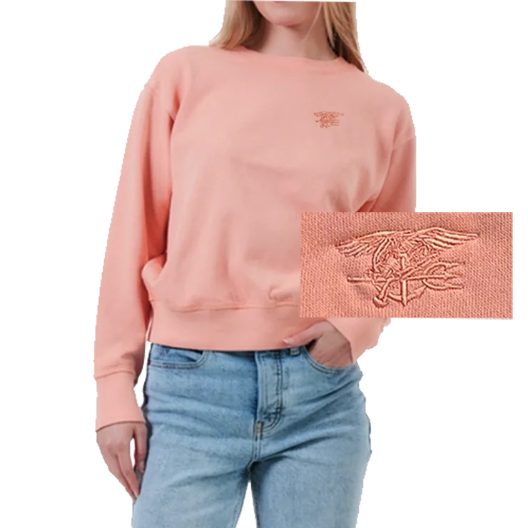 Ladies Trident Garment Dyed Fleece Melon Sweatshirt Hoodie Dress Longline Feminine
