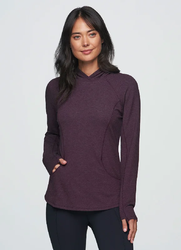 Weekend French Terry Hoodie Hoodie with Bell Sleeves Flared Feminine