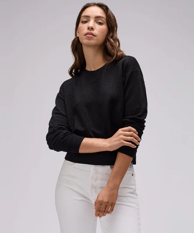 Women's Merino Boxy Sweatshirt Hoodie with High Neck Warm Protective