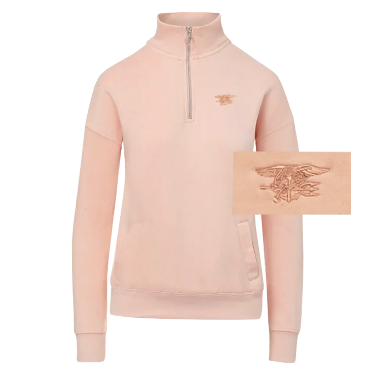 Women's Trident Cloud Fleece Quarter-Zip Sweatshirt Hoodie with Hem Raw Edge Edgy Unfinished Women's Trident Cloud Fleece Quarter-Zip Sweatshirt Hoodie with Hem Raw Edge Edgy Unfinished
