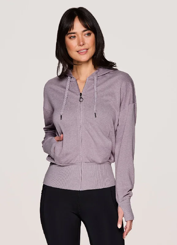 Zen Lightweight Zip Hoodie Sweatshirt Hoodie with Raglan Sleeves Sporty Comfortable