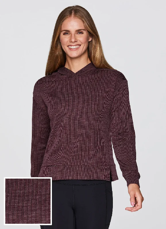 Zen Ribbed Lounge Hoodie Hoodie with Lining Warm Insulated