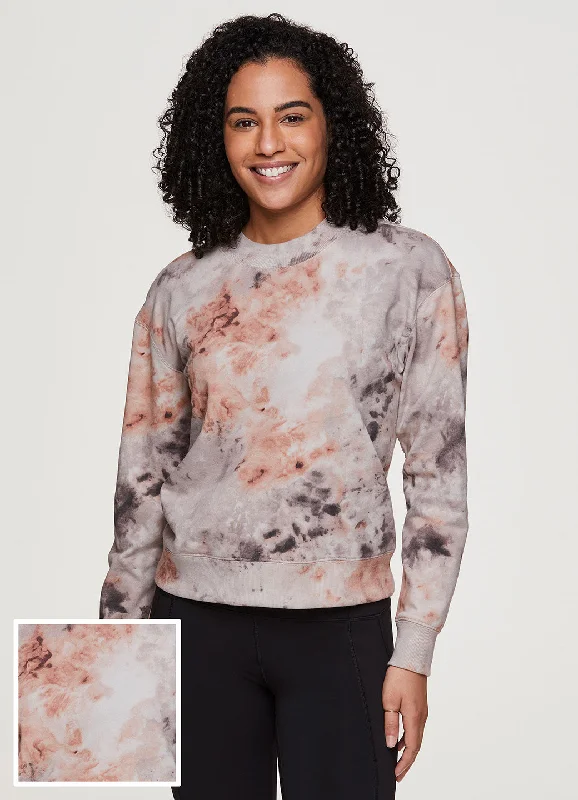 Zen Tie Dye Relaxed Sweatshirt Hoodie with Full-Zip Functional Layering