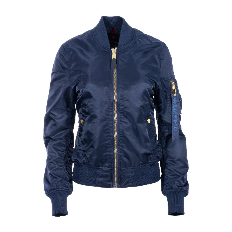 Women's Jacket MA1 VF LW Rep. blue gold Jersey Jacket Tulle Jacket Batik Jacket