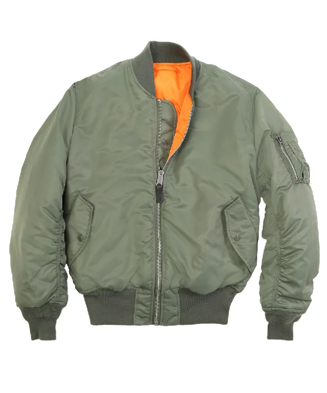 Alpha Industries Women’s MA-1W Flight Jacket - Sage Green Zip Front Button Front Snap Front Alpha Industries Women’s MA-1W Flight Jacket - Sage Green Zip Front Button Front Snap Front