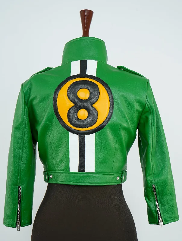 Blue Mary Fatal Fury- KOF Inspired Green Cosplay Leather Jacket Knit Jacket Woven Jacket Fleece Jacket Blue Mary Fatal Fury- KOF Inspired Green Cosplay Leather Jacket Knit Jacket Woven Jacket Fleece Jacket