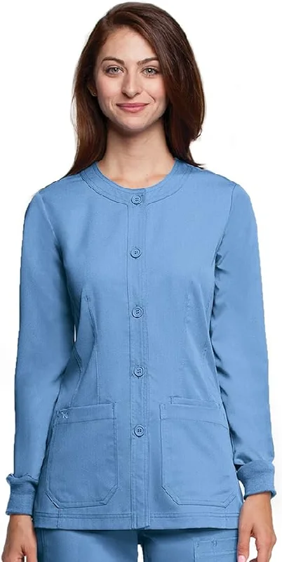 Clearance NRG Junior Fit 3-Pocket Round Neck Warm-Up Scrub Jacket Front Pockets Side Pockets Patch Pockets Clearance NRG Junior Fit 3-Pocket Round Neck Warm-Up Scrub Jacket Front Pockets Side Pockets Patch Pockets