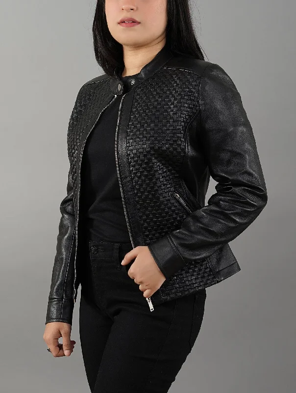 Womens Quilted Patterned Black Real Sheepskin Leather Jacket V-Neck Jacket Boat Neck Jacket Square Neck Jacket Womens Quilted Patterned Black Real Sheepskin Leather Jacket V-Neck Jacket Boat Neck Jacket Square Neck Jacket