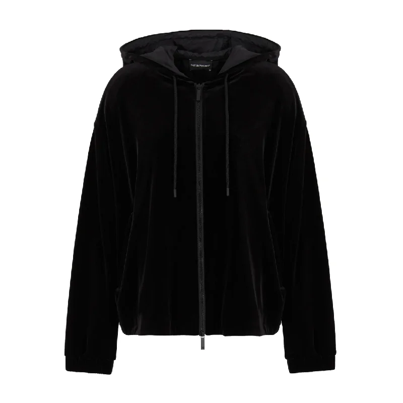 Emporio Armani Black Chenille Jacket Jacket Blazer Coat
