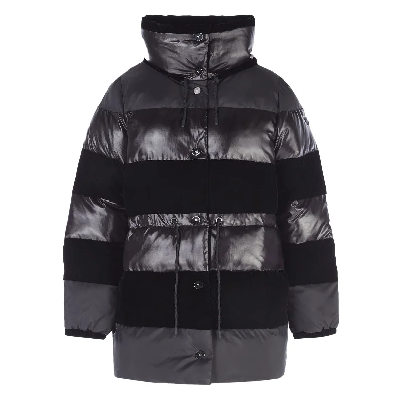 Emporio Armani Black Nylon & Velvet Jacket Appliqued Jacket Beaded Jacket Sequined Jacket Emporio Armani Black Nylon & Velvet Jacket Appliqued Jacket Beaded Jacket Sequined Jacket