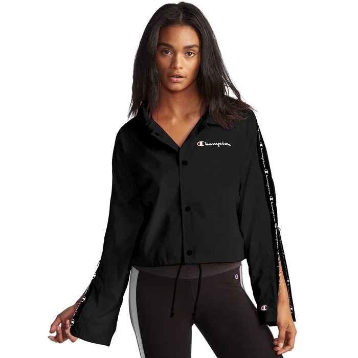 Champion Life Ladies Zipper Tape Cropped Coaches Jacket Tailored Jacket Straight Jacket A-Line Jacket Champion Life Ladies Zipper Tape Cropped Coaches Jacket Tailored Jacket Straight Jacket A-Line Jacket
