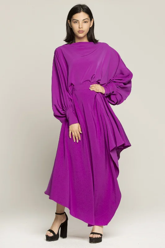 Lilac Boat Neck Jacket and Ruffled Skirt Set Tiered Jacket Buttoned Jacket Zippered Jacket Lilac Boat Neck Jacket and Ruffled Skirt Set Tiered Jacket Buttoned Jacket Zippered Jacket
