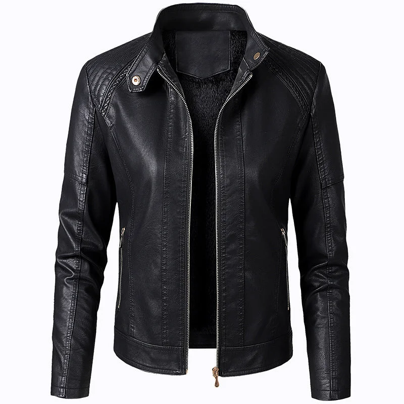 Long Sleeve Ladies Leather Jacket Nylon Fabric Polyester Fabric Spandex Fabric