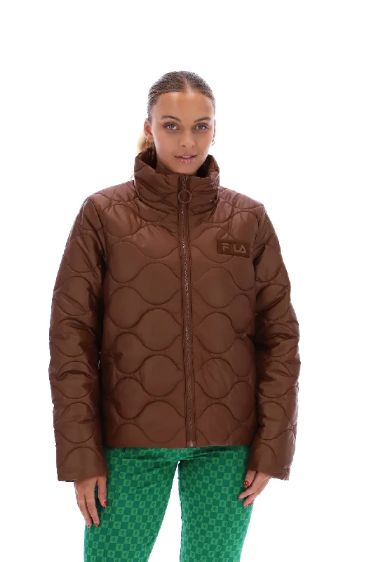 Mavis Quilted Jacket Denim Fabric Leather Fabric Suede Fabric