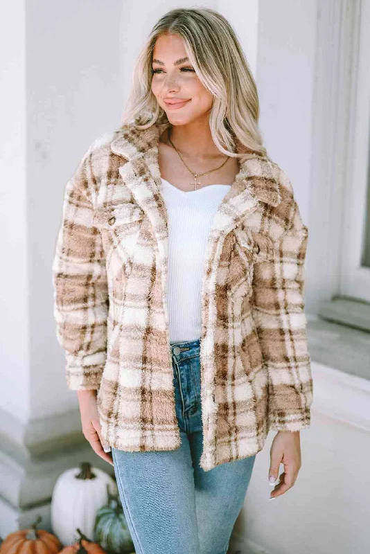 Classic and Timeless: Plaid Collared Neck Jacket for Women Appliqued Jacket Beaded Jacket Sequined Jacket Classic and Timeless: Plaid Collared Neck Jacket for Women Appliqued Jacket Beaded Jacket Sequined Jacket