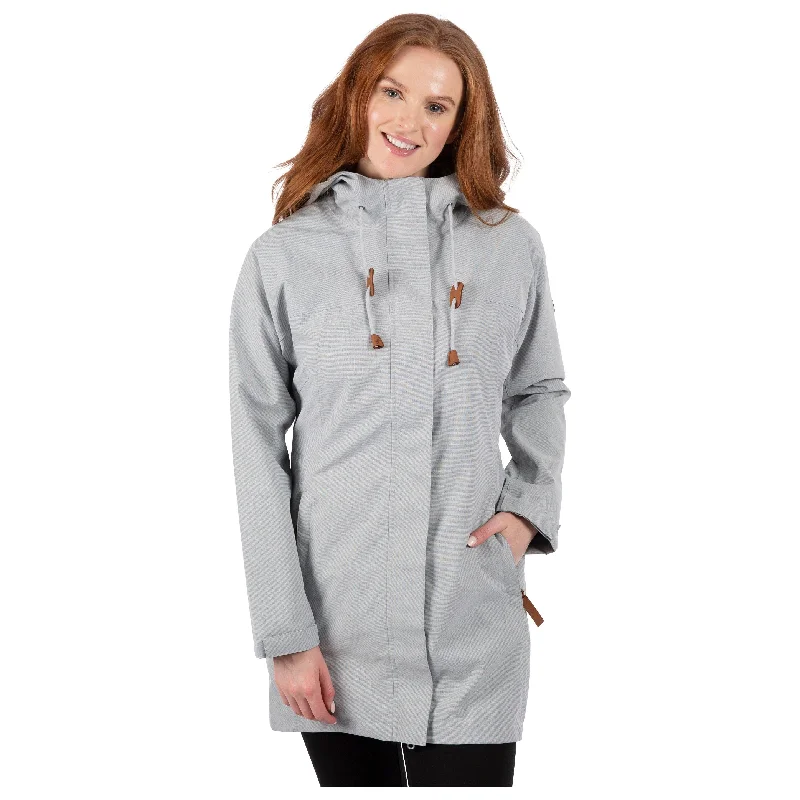 Remote Women's Longer Unpadded Waterproof Jacket in Grey Marl Herringbone Jacket Checkered Jacket Solid Jacket Remote Women's Longer Unpadded Waterproof Jacket in Grey Marl Herringbone Jacket Checkered Jacket Solid Jacket