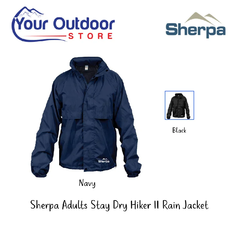 Sherpa Adults Stay Dry Hiker II Rain Jacket Zippered Front Buttoned Front Snap Front Sherpa Adults Stay Dry Hiker II Rain Jacket Zippered Front Buttoned Front Snap Front