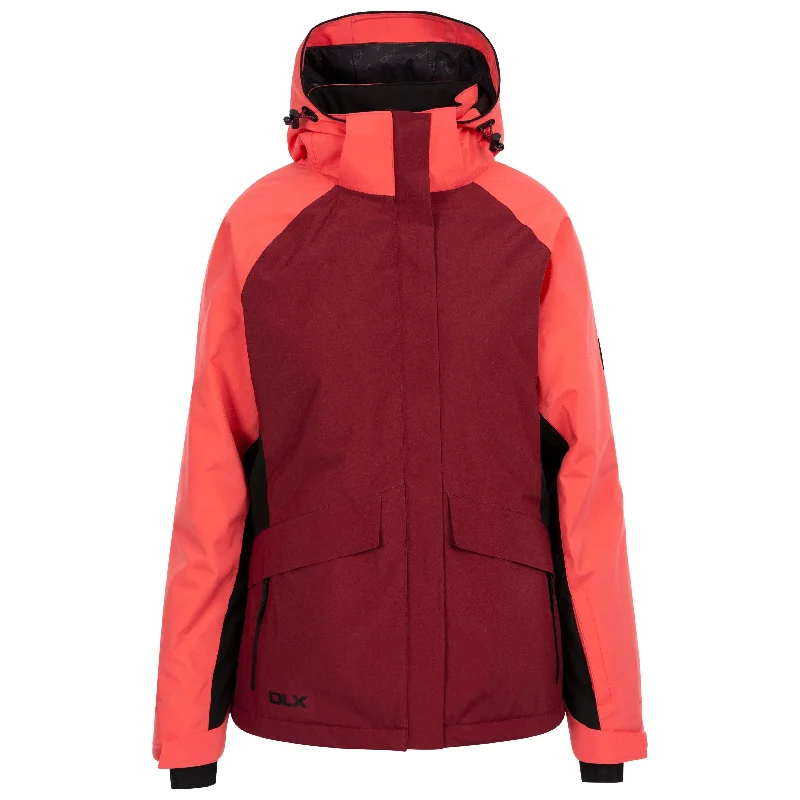 Ursula DLX Women's Padded Ski Jacket in Dark Cherry Cotton Fabric Linen Fabric Terry Fabric Ursula DLX Women's Padded Ski Jacket in Dark Cherry Cotton Fabric Linen Fabric Terry Fabric