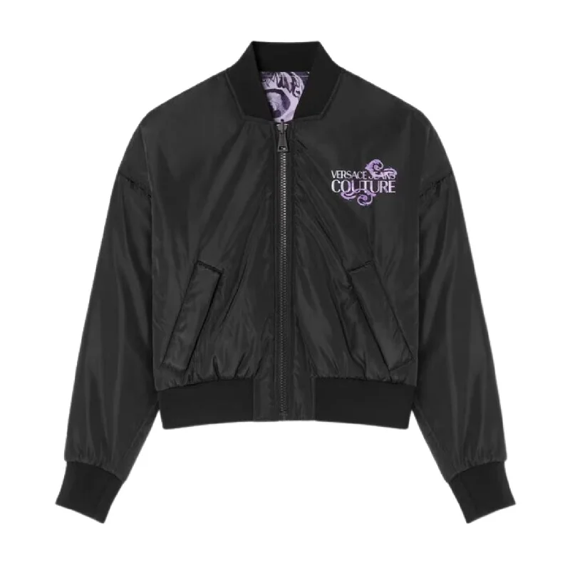 Versace Jeans Couture Logo Reversible Puffer Jacket Stand-Up Collar Roll-Neck Collar Turtle Neck Versace Jeans Couture Logo Reversible Puffer Jacket Stand-Up Collar Roll-Neck Collar Turtle Neck