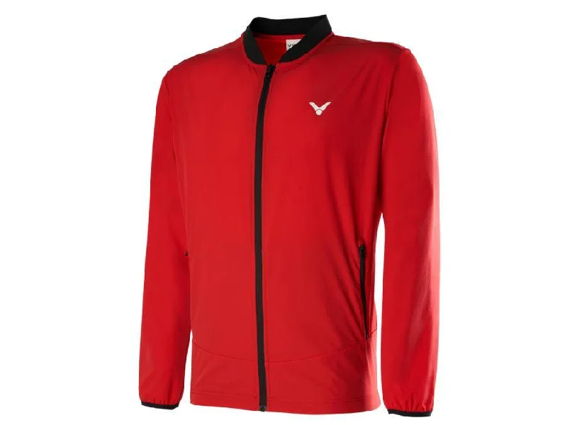 Victor J-00607D Unisex Track Jacket [Red] Zip Front Button Front Snap Front