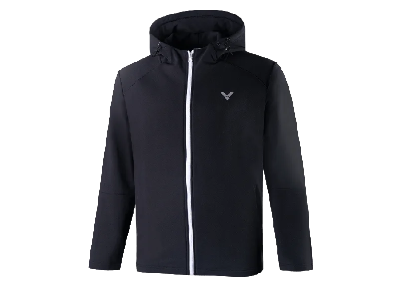 Victor J-25604C Unisex Track Jacket [Black] Herringbone Jacket Checkered Jacket Solid Jacket