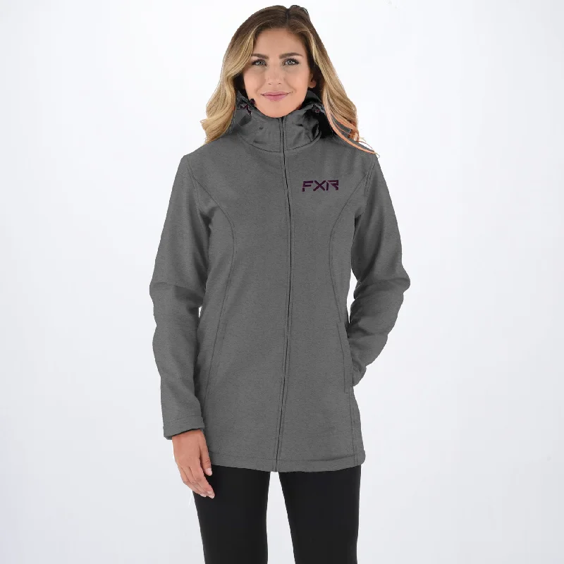 Women's Sierra Long Softshell Jacket Fleece Fabric Down Fabric Feather Fabric