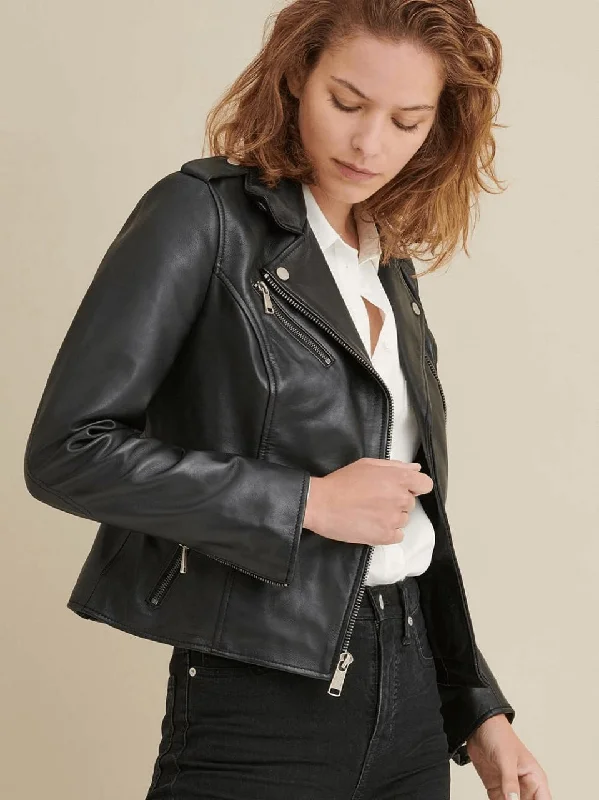 Women’s Classic Black Leather Biker Jacket Embroidered Jacket Appliqued Jacket Beaded Jacket Women’s Classic Black Leather Biker Jacket Embroidered Jacket Appliqued Jacket Beaded Jacket
