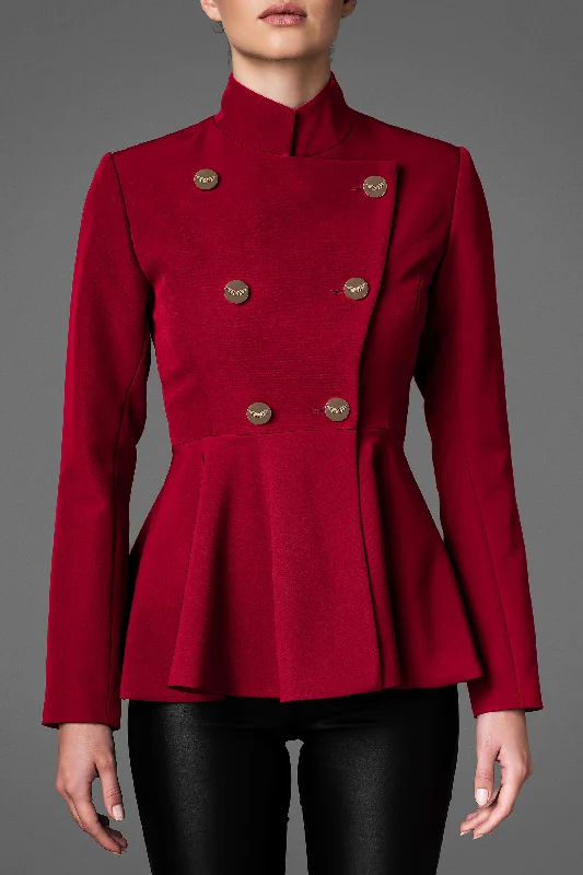Women's Lightweight Wool Jacket - Serene Red Striped Jacket Polka Dot Jacket Floral Jacket Women's Lightweight Wool Jacket - Serene Red Striped Jacket Polka Dot Jacket Floral Jacket