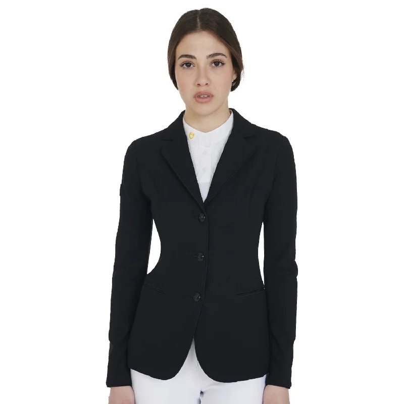 Women's Three-Button Competition Jacket - Black Belted Jacket Elasticated Jacket Padded Jacket Women's Three-Button Competition Jacket - Black Belted Jacket Elasticated Jacket Padded Jacket