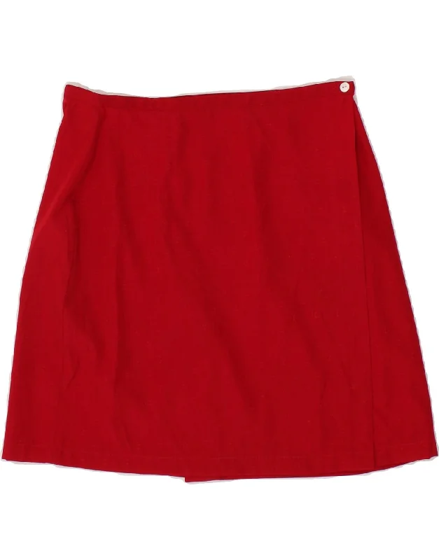 ANDREA MARE Womens Wrap Skirt IT 44 Medium W28  Red Polyester wool skirt warm