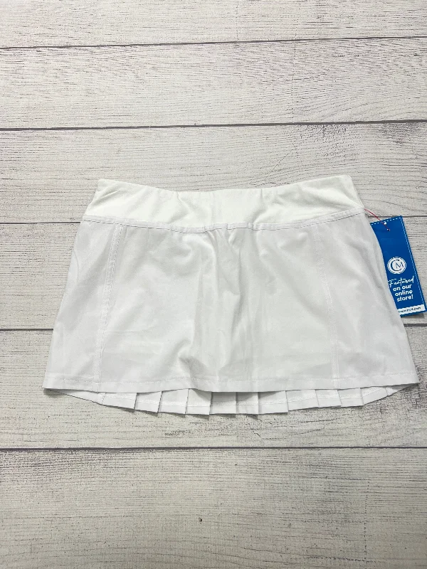 Athletic Skirt By Fabletics In White, Size: L velvet skirt glossy