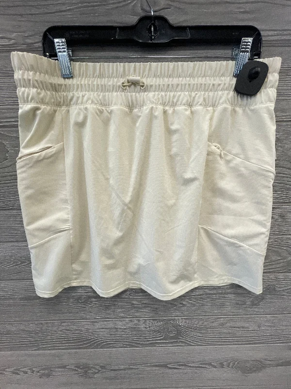 Athletic Skirt By Mta Pro In Cream, Size: L ruffled skirt detail