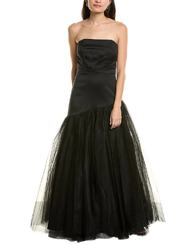 Aidan Mattox Tulle Skirt Gown leather skirt refined