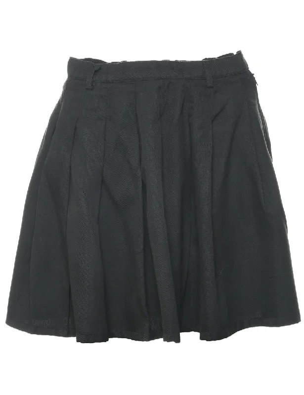 Black Pleated Skirt - S wool skirt thick