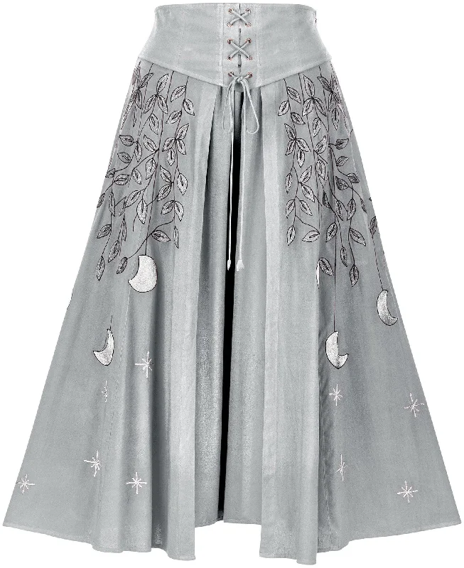 Celestia Maxi Overskirt Limited Edition Silver Pewter velvet skirt luxury