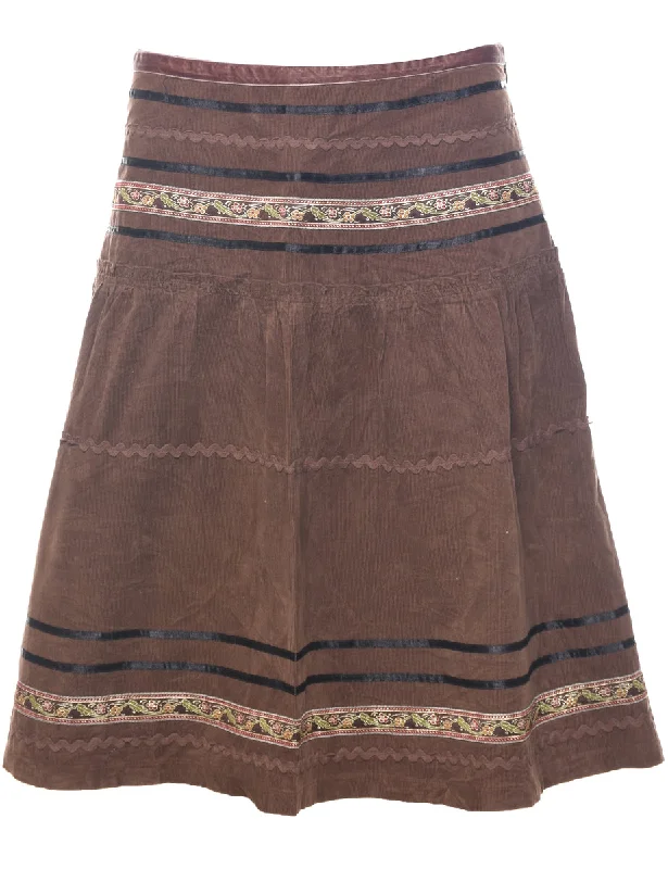 Cherokee A-line Skirt - M belted skirt waist