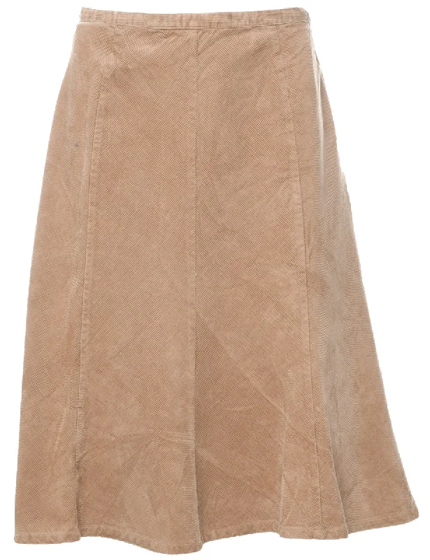 Corduroy A-line Skirt - M leather skirt refined