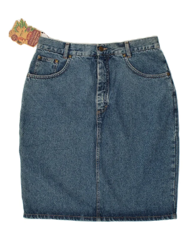 MASH Womens High Waist Denim Skirt IT 52 2XL W34  Blue Cotton breathable skirt fabric